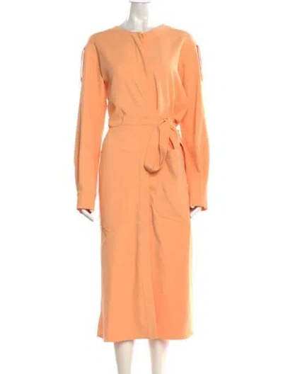 Pre-owned Tibi Crew Neck Long Dress In Orange