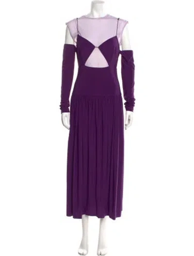 Pre-owned Tibi Crew Neck Long Dress In Purple