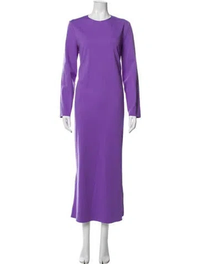 Pre-owned Tibi Crew Neck Long Dress In Purple