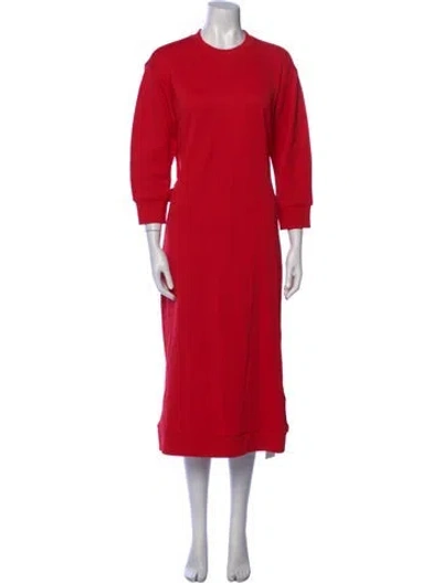 Pre-owned Tibi Crew Neck Long Dress In Red