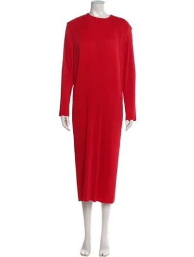 Pre-owned Tibi Crew Neck Long Dress In Red