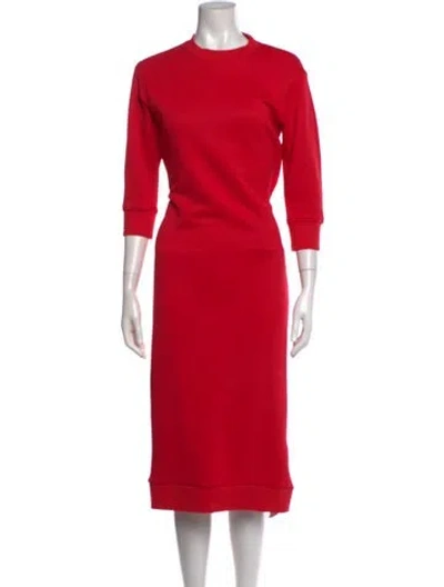 Pre-owned Tibi Crew Neck Long Dress In Red