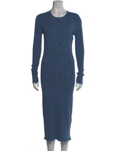 Pre-owned Tibi Crew Neck Long Dress W/ Tags In Blue