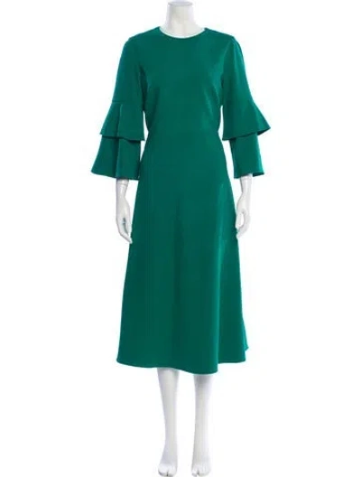 Pre-owned Tibi Crew Neck Long Dress W/ Tags In Green