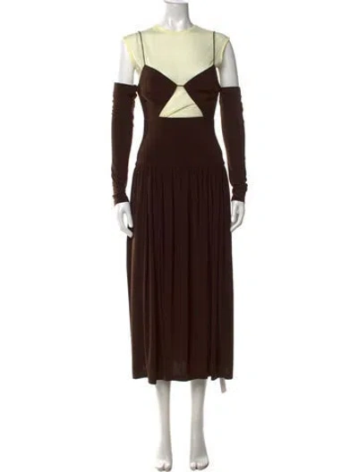 Pre-owned Tibi Crew Neck Long Dress W/ Tags In Multicolor