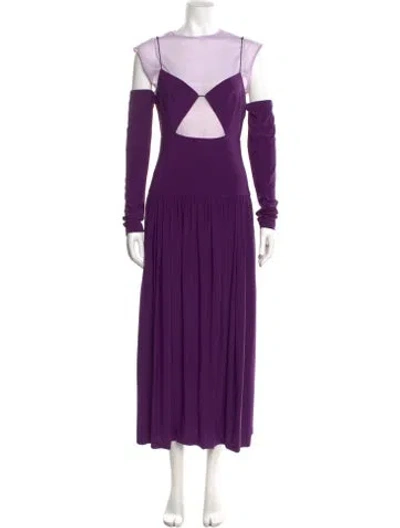 Pre-owned Tibi Crew Neck Long Dress W/ Tags In Purple