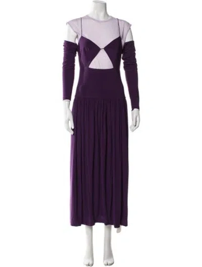 Pre-owned Tibi Crew Neck Long Dress W/ Tags In Purple