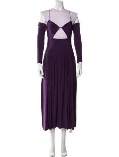Pre-owned Tibi Crew Neck Long Dress W/ Tags In Purple