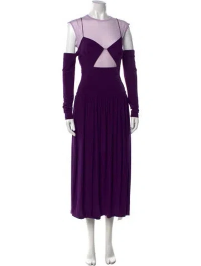 Pre-owned Tibi Crew Neck Long Dress W/ Tags In Purple