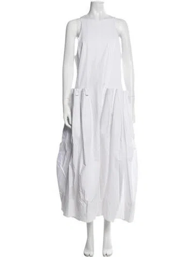 Pre-owned Tibi Crew Neck Long Dress W/ Tags In White