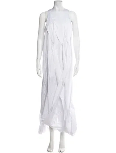 Pre-owned Tibi Crew Neck Long Dress W/ Tags In White