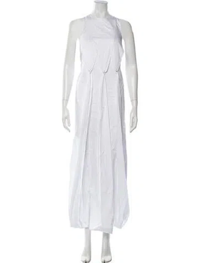 Pre-owned Tibi Crew Neck Long Dress W/ Tags In White