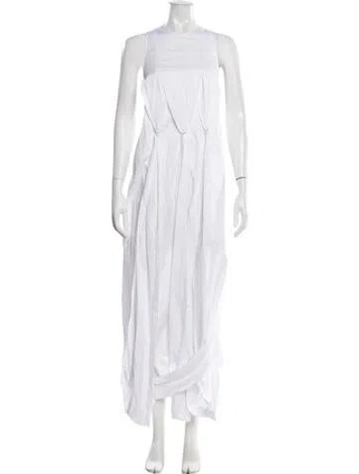 Pre-owned Tibi Crew Neck Long Dress W/ Tags In White