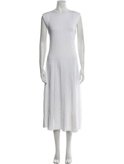 Pre-owned Tibi Crew Neck Long Dress In White