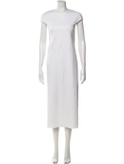 Pre-owned Tibi Crew Neck Long Dress In White