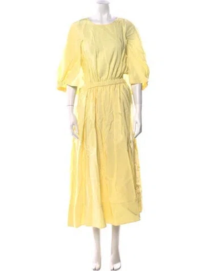 Pre-owned Tibi Crew Neck Long Dress In Yellow