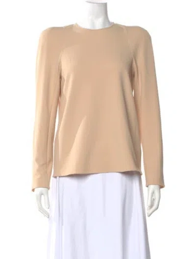Pre-owned Tibi Crew Neck Long Sleeve Blouse In Neutral