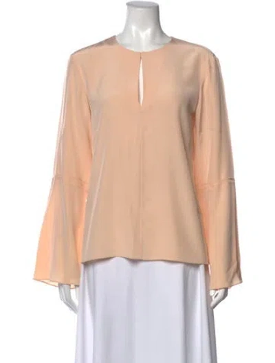 Pre-owned Tibi Crew Neck Long Sleeve Blouse In Pink