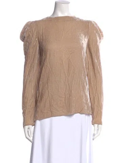 Pre-owned Tibi Crew Neck Long Sleeve Blouse W/ Tags In Neutral