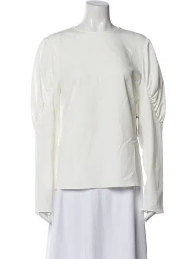 Pre-owned Tibi Crew Neck Long Sleeve Blouse W/ Tags In White
