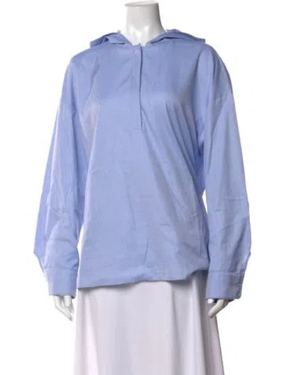 Pre-owned Tibi Crew Neck Long Sleeve Hoodie In Blue