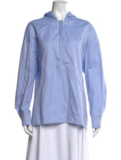 Pre-owned Tibi Crew Neck Long Sleeve Hoodie W/ Tags In Blue