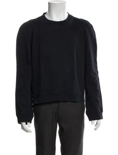 Pre-owned Tibi Crew Neck Long Sleeve Pullover In Blue