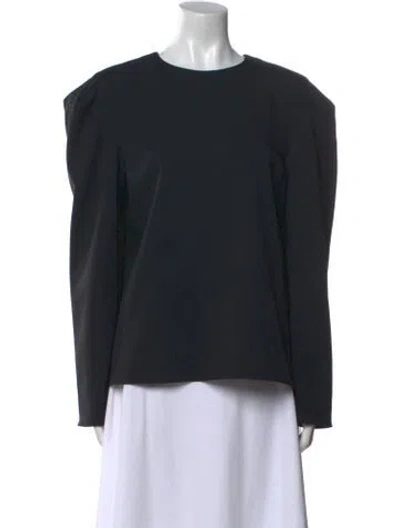 Pre-owned Tibi Crew Neck Long Sleeve Sweatshirt In Black