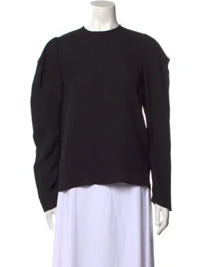 Pre-owned Tibi Crew Neck Long Sleeve Sweatshirt In Black