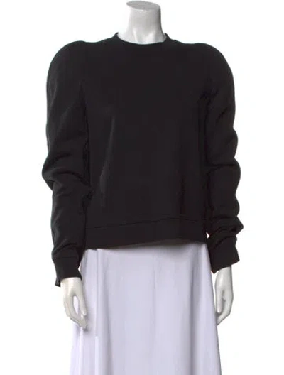 Pre-owned Tibi Crew Neck Long Sleeve Sweatshirt In Black