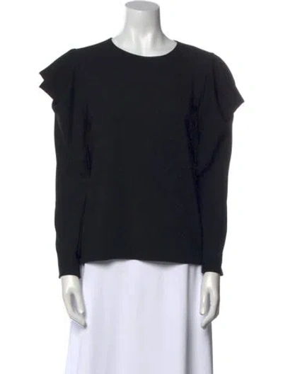 Pre-owned Tibi Crew Neck Long Sleeve Sweatshirt In Black