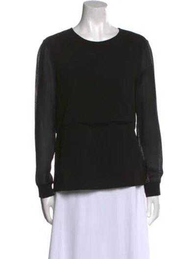 Pre-owned Tibi Crew Neck Long Sleeve Sweatshirt In Black