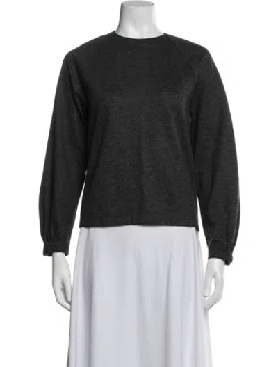 Pre-owned Tibi Crew Neck Long Sleeve Sweatshirt In Black