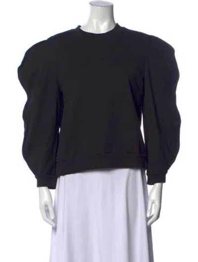 Pre-owned Tibi Crew Neck Long Sleeve Sweatshirt In Black