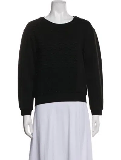Pre-owned Tibi Crew Neck Long Sleeve Sweatshirt In Black