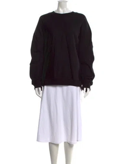 Pre-owned Tibi Crew Neck Long Sleeve Sweatshirt In Black/metallic