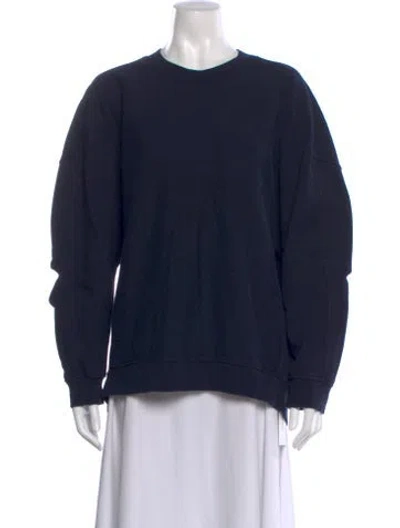 Pre-owned Tibi Crew Neck Long Sleeve Sweatshirt In Blue