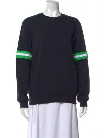 Pre-owned Tibi Crew Neck Long Sleeve Sweatshirt In Blue