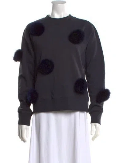 Pre-owned Tibi Crew Neck Long Sleeve Sweatshirt In Blue