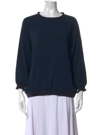 Pre-owned Tibi Crew Neck Long Sleeve Sweatshirt In Blue