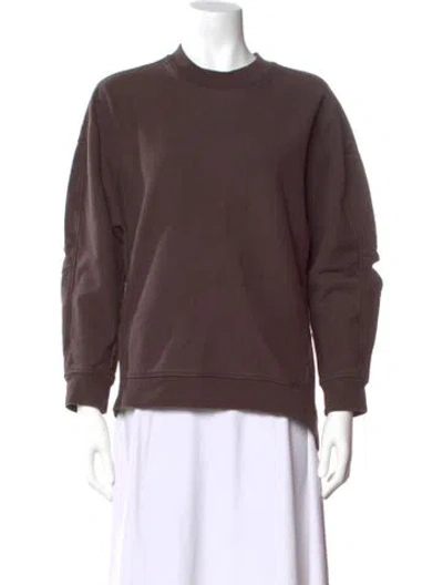 Pre-owned Tibi Crew Neck Long Sleeve Sweatshirt In Brown