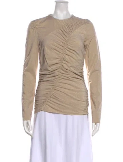 Pre-owned Tibi Crew Neck Long Sleeve Sweatshirt In Gold