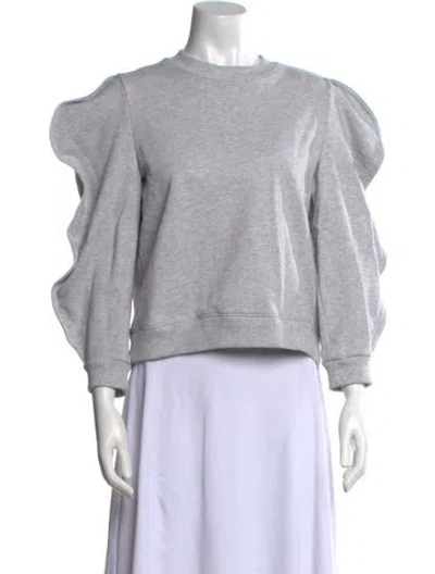 Pre-owned Tibi Crew Neck Long Sleeve Sweatshirt In Gray