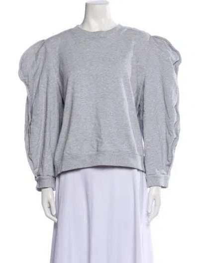 Pre-owned Tibi Crew Neck Long Sleeve Sweatshirt In Gray