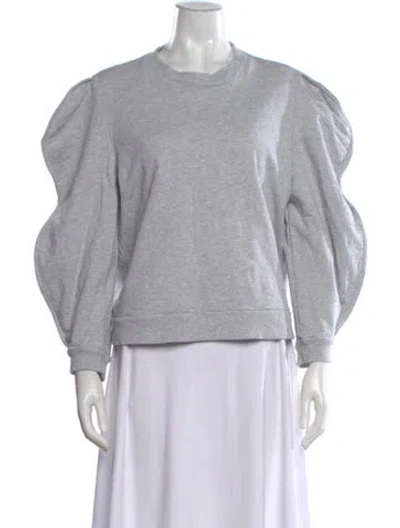 Pre-owned Tibi Crew Neck Long Sleeve Sweatshirt In Gray