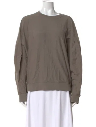 Pre-owned Tibi Crew Neck Long Sleeve Sweatshirt In Gray