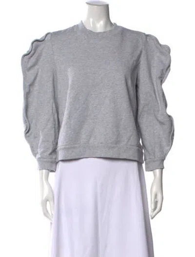 Pre-owned Tibi Crew Neck Long Sleeve Sweatshirt In Gray