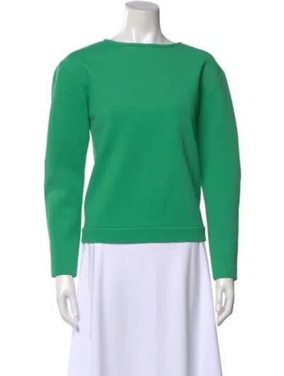 Pre-owned Tibi Crew Neck Long Sleeve Sweatshirt In Green