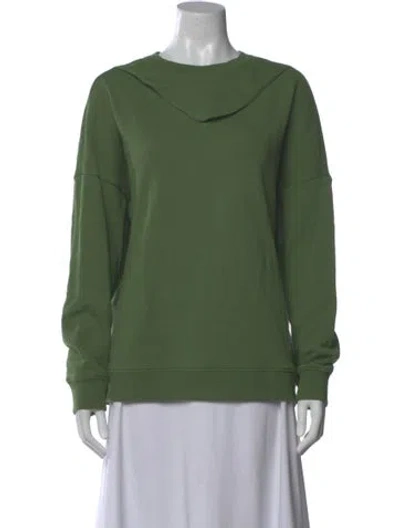 Pre-owned Tibi Crew Neck Long Sleeve Sweatshirt In Green