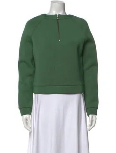 Pre-owned Tibi Crew Neck Long Sleeve Sweatshirt In Green